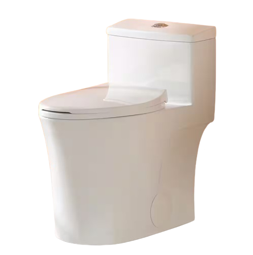 HOROW 1-piece 0.8/1.28 GPF Dual Flush Elongated Toilet in White Seat Included