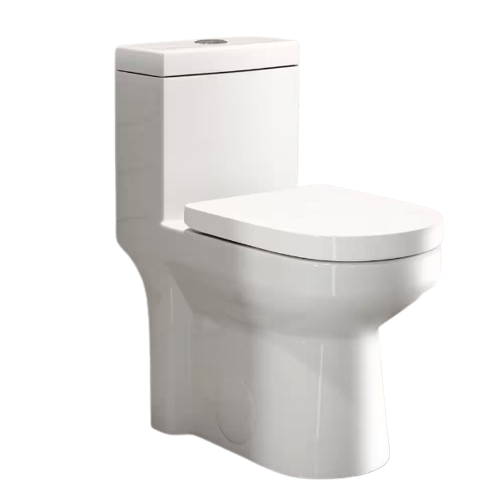One-Piece 1.1/1.6 GPF Dual Flush Round Toilet in White Soft Close Seat Included