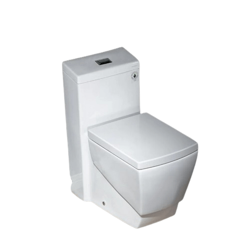 Modern 1-Piece 1.0/1.6 GPF High Efficiency Dual Flush Square All-in One Toilet with Soft Closed Seat Included in White