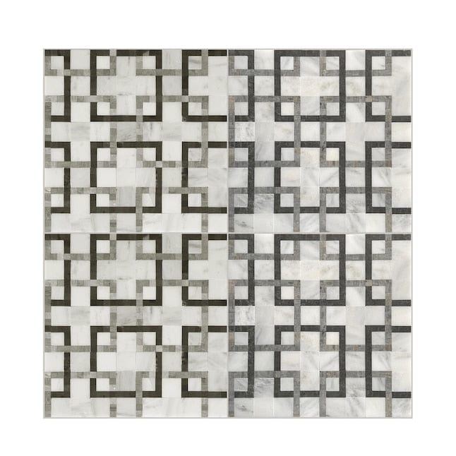 GBI Tile & Stone Inc. Patchwork Grey Honed 11-in x 11-in Honed Natural Stone Marble Linear Patterned Floor and Wall Tile (0.84-sq. ft/ Piece)