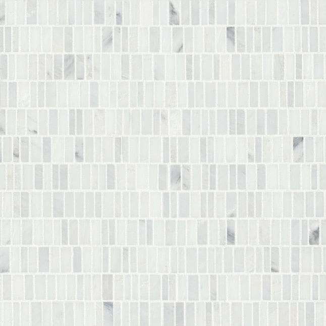 Bedrosians Monet Oriental White 12-in x 12-in Honed Natural Stone Marble Brick Marble Look Tile (5.1-sq. ft/ Carton)
