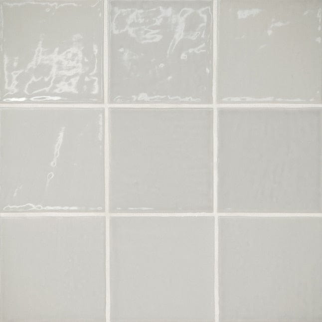 Bedrosians Marin Pebble Gray (Light Grey) 4-in x 4-in Glossy Ceramic Subway Wall Tile (5.49-sq. ft/ Carton)