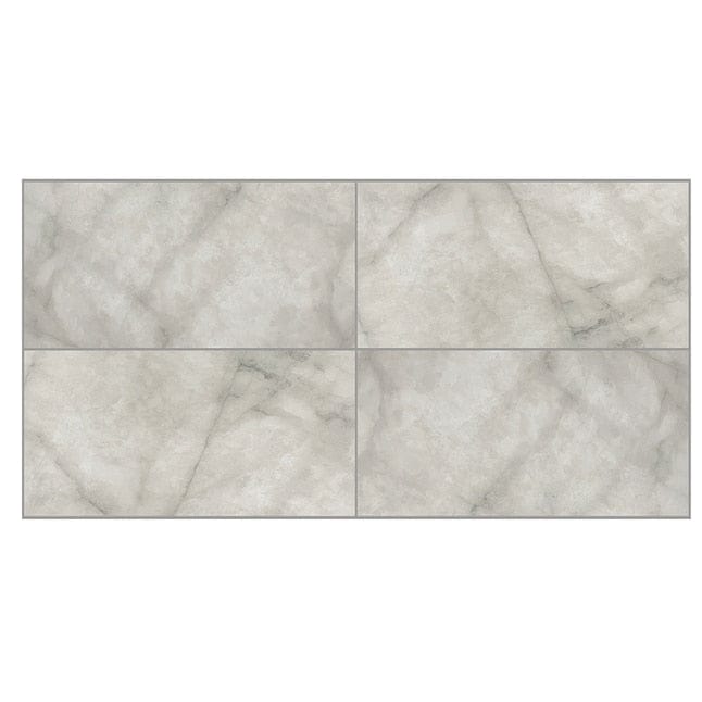 allen + roth Moon Light Grey 12-in x 24-in Polished Porcelain Marble Look Floor and Wall Tile (1.93-sq. ft/ Piece)