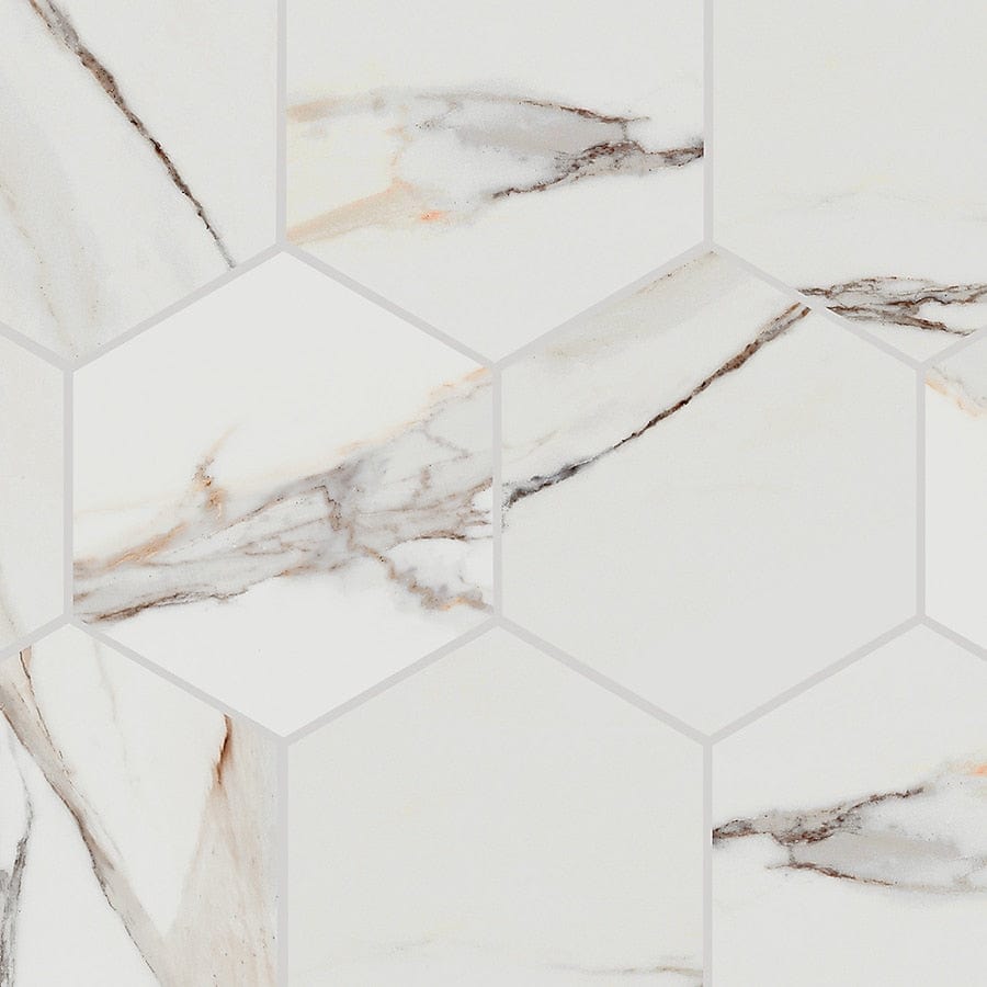 Origin 21 Statuario Crema 10-in x 11-in Matte Porcelain Marble Look Floor and Wall Tile (0.624-sq. ft/ Piece)