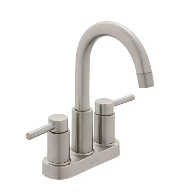Dorind 4 in. Centerset 2-Handle High-Arc Bathroom Faucet in Brushed Nickel