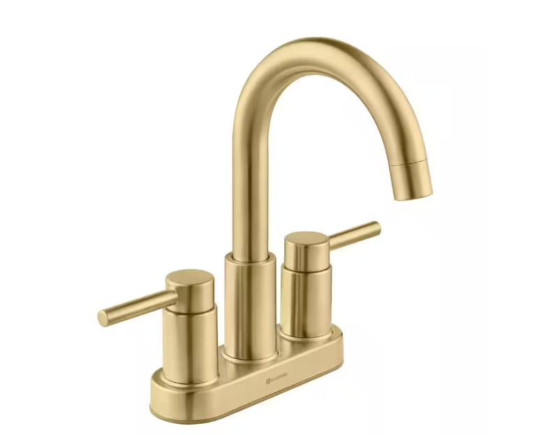 Dorind 4 in. Centerset Double Handle High-Arc Bathroom Faucet in Matte Gold