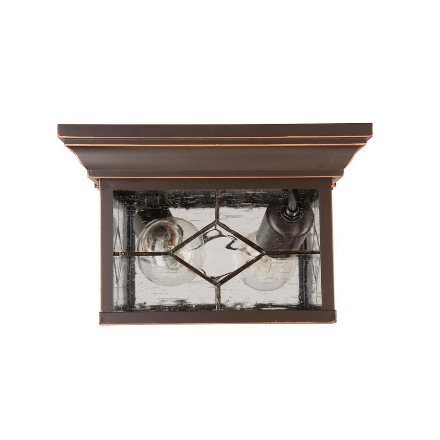 Portfolio Litshire 9.05-in W Oil Rubbed Bronze Outdoor Flush Mount Light