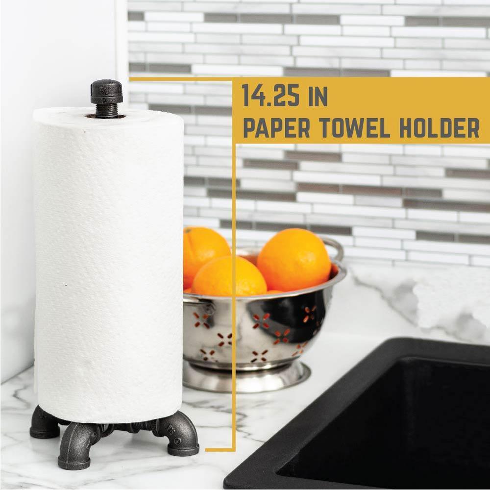 1/2 in. Black Steel Pipe 1.2 ft. H Paper Towel Holder Kit