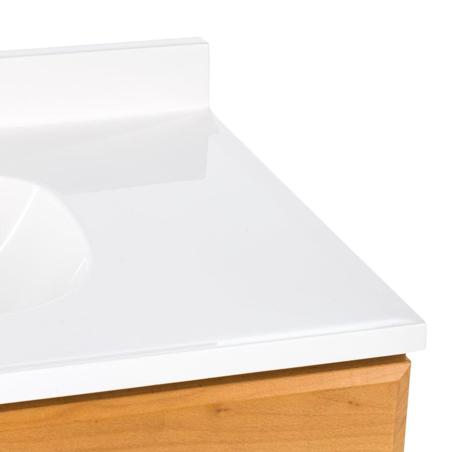 Project Source 30-in Golden Single Sink Bathroom Vanity with White Cultured Marble Top