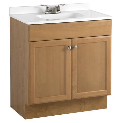 Project Source 30-in Golden Single Sink Bathroom Vanity with White Cultured Marble Top