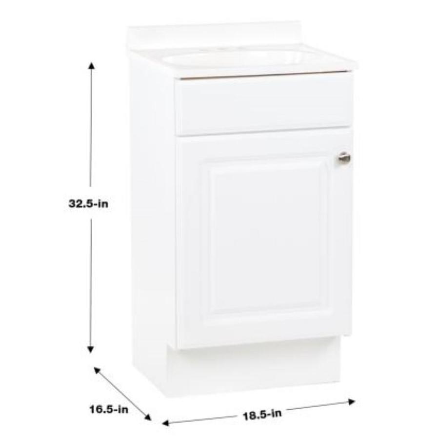 Project Source 18-in Java Single Sink Bathroom Vanity with White Cultured Marble Top