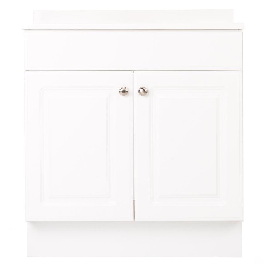 Project Source 30-in Golden Single Sink Bathroom Vanity with White Cultured Marble Top