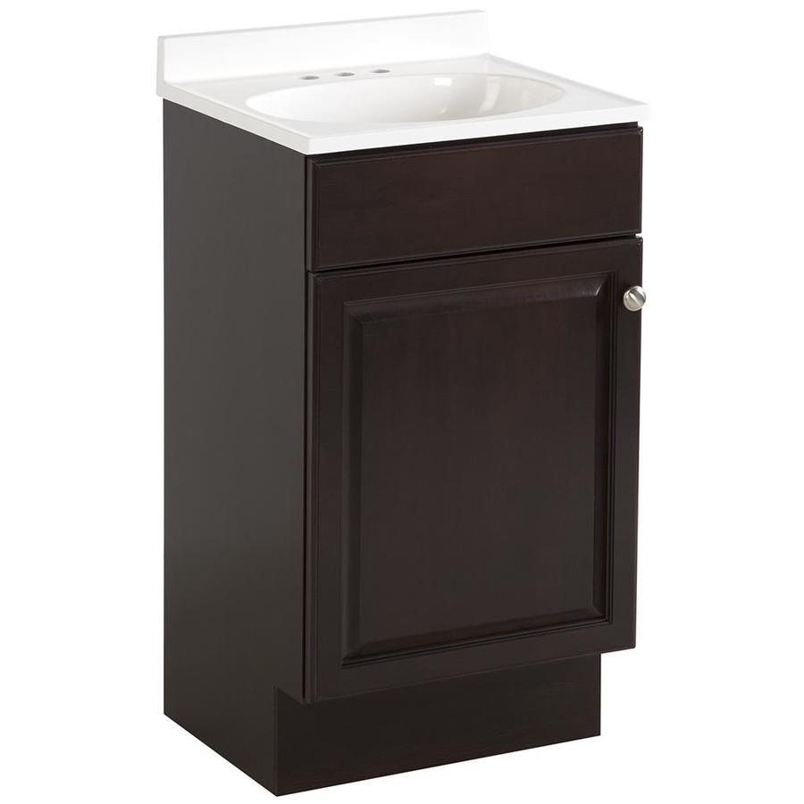 Project Source 18-in Java Single Sink Bathroom Vanity with White Cultured Marble Top