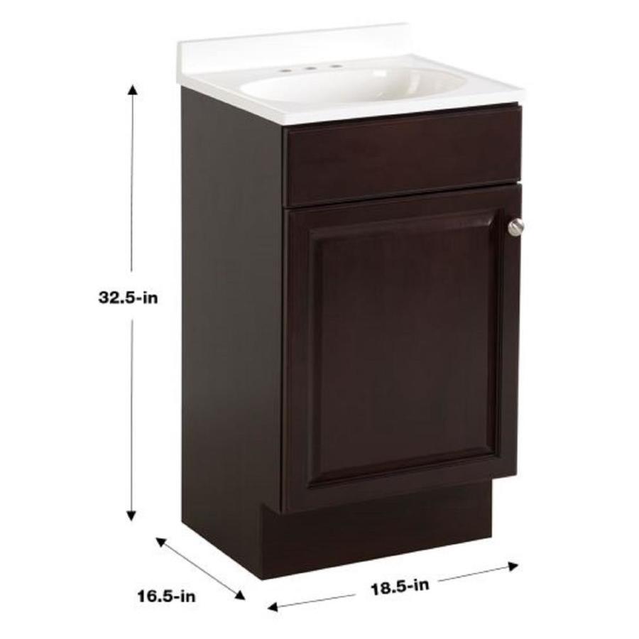 Project Source 18-in Java Single Sink Bathroom Vanity with White Cultured Marble Top