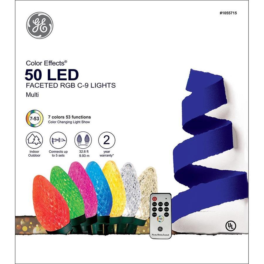 GE Color Effects 50-Count 32.6-ft Multi-function Color Changing LED Plug-In Christmas String Lights