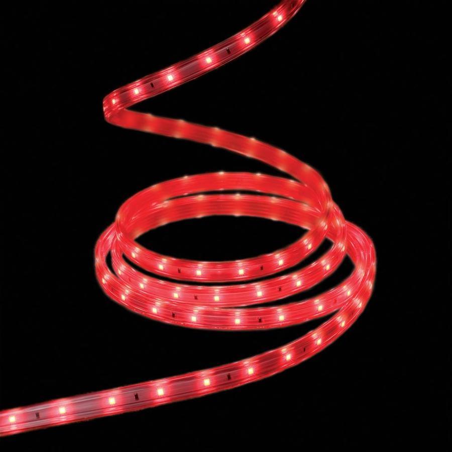 GE StayBright 240-Light 19.6-ft Red Integrated LED Christmas Tape Lights