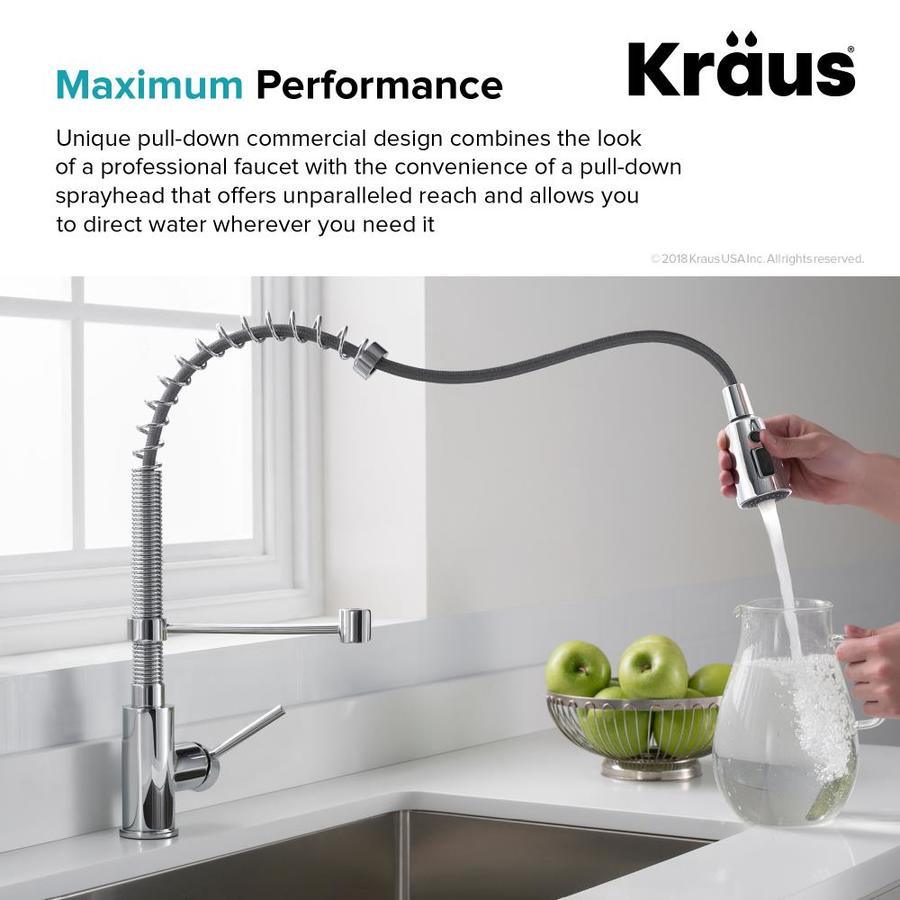 Kraus Premier Kitchen Faucet Chrome 1-Handle Deck-Mount Pre-rinse Handle Kitchen Faucet