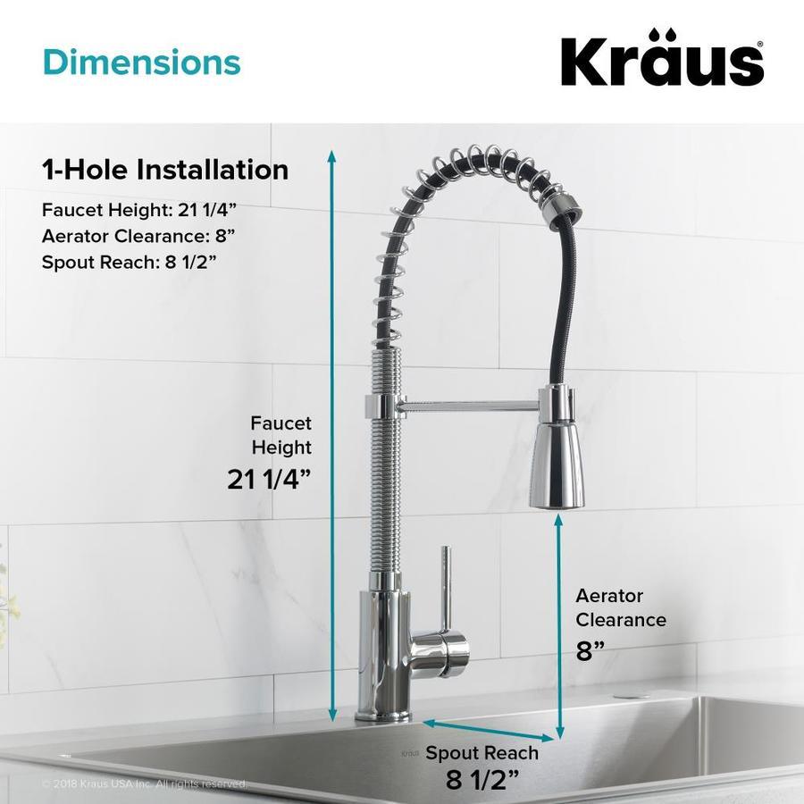 Kraus Premier Kitchen Faucet Chrome 1-Handle Deck-Mount Pre-rinse Handle Kitchen Faucet