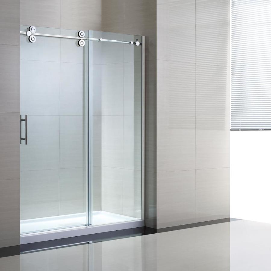 OVE Decors Sydney 78.75-in H x 58.25-in to 59.75-in W Frameless Bypass/Sliding Polished Chrome Shower Door (Clear Glass)