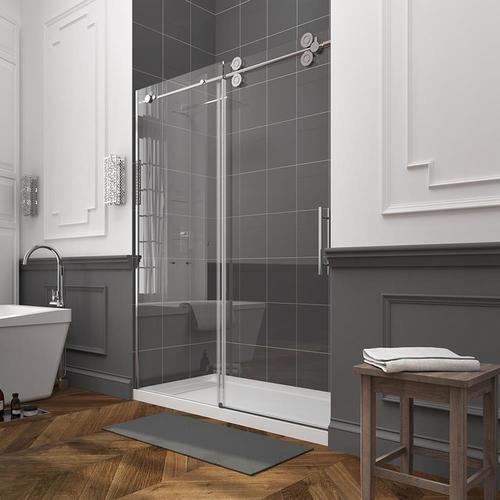 OVE Decors Sydney 78.75-in H x 58.25-in to 59.75-in W Frameless Bypass/Sliding Polished Chrome Shower Door (Clear Glass)