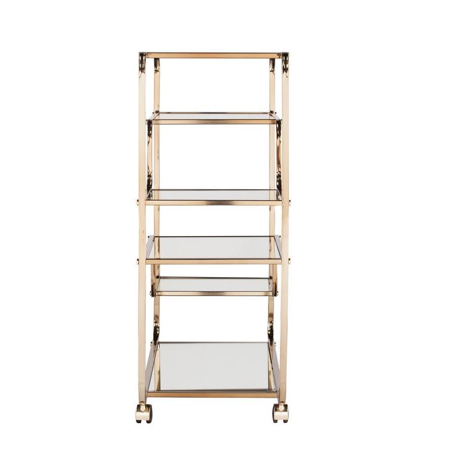 Boston Loft Furnishings Andco 36-in x 33.75-in Gold Rectangle Cart Bar