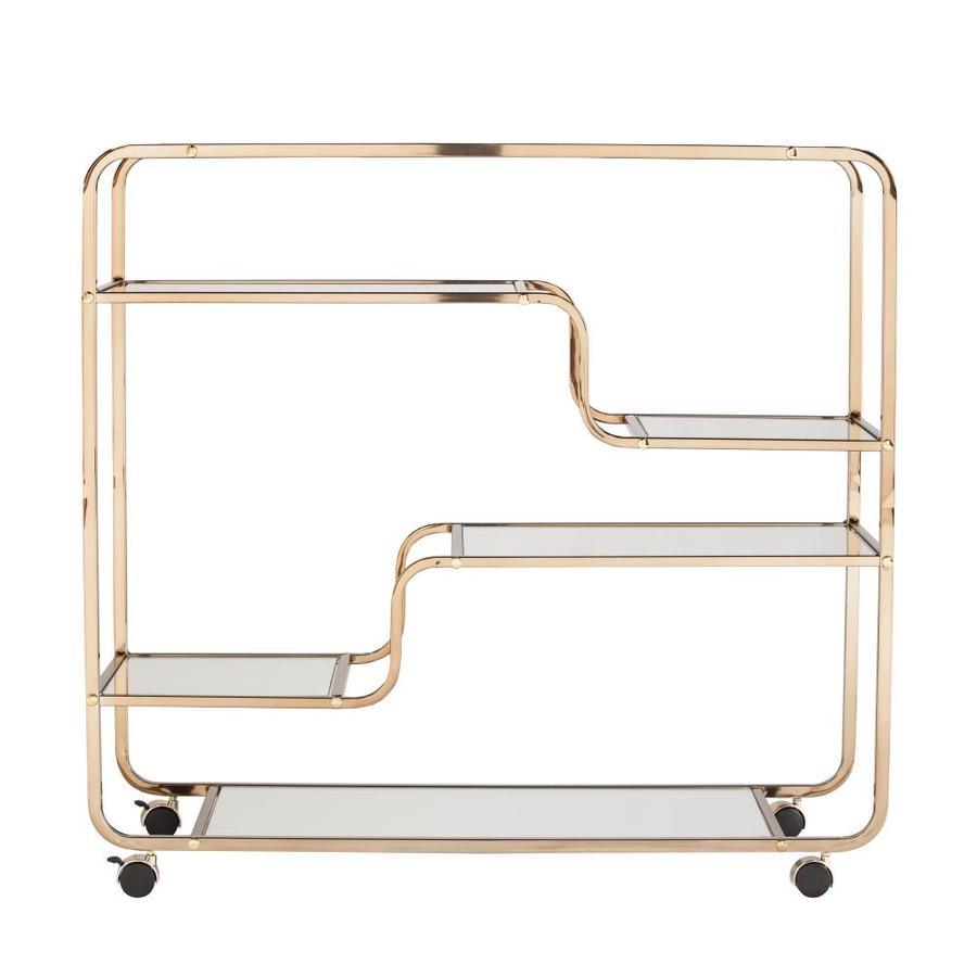 Boston Loft Furnishings Andco 36-in x 33.75-in Gold Rectangle Cart Bar