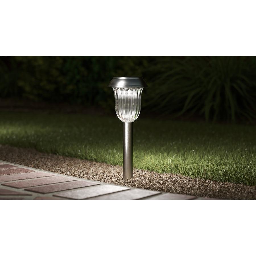 Portfolio 4Brighter (4.8-Lumen) Stainless Steel Solar Integrated LED Path Light