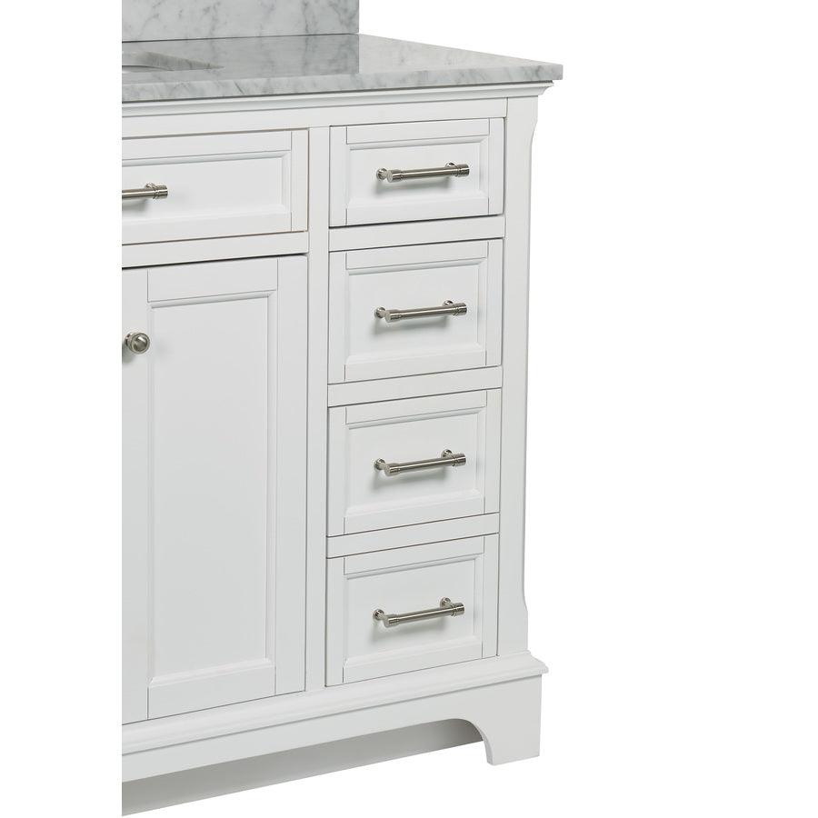 allen + roth Roveland 36-in White Single Sink Bathroom Vanity with Natural Carrara Marble Top