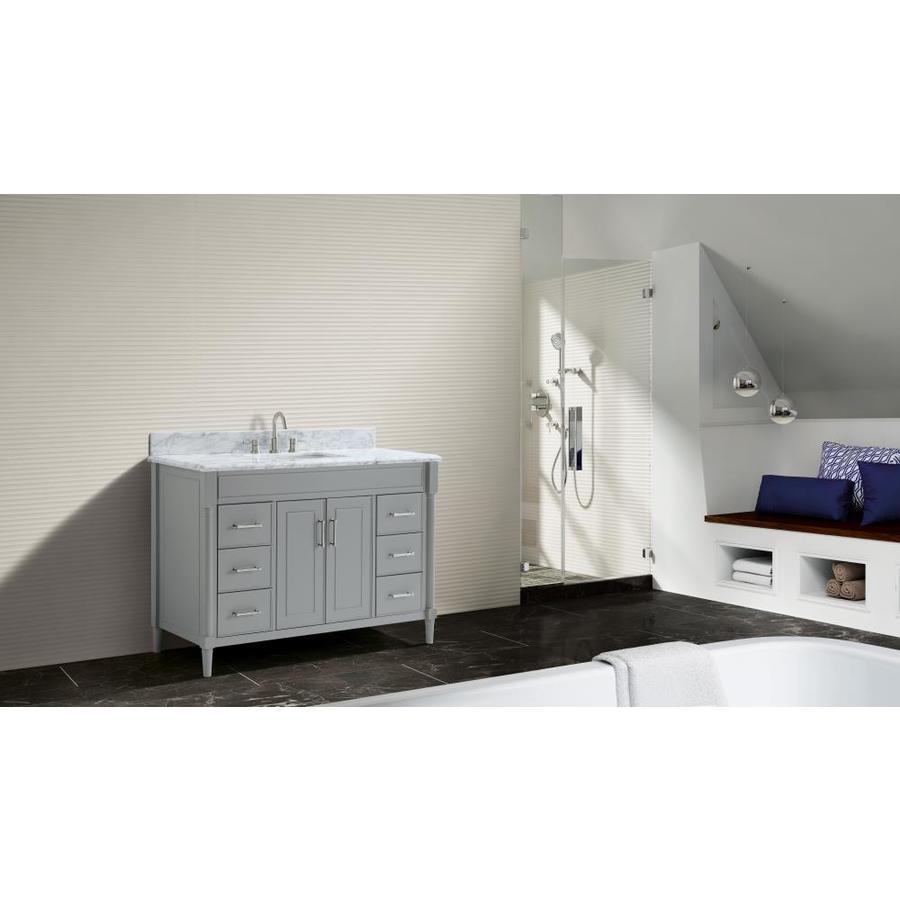 allen + roth Perrella 49-in Light Gray Single Sink Bathroom Vanity with Carrera White Natural Marble Top