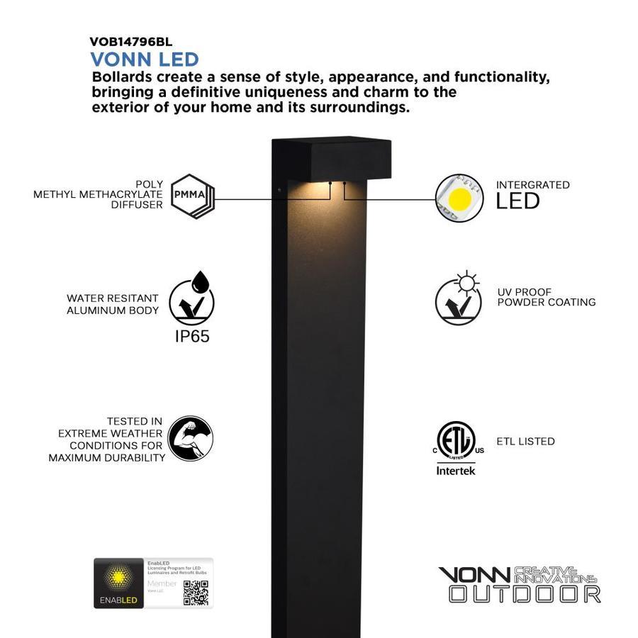 VONN Lighting VONN Outdoor 5-Watt Matte Black Low Voltage Hardwired Integrated LED Path Light