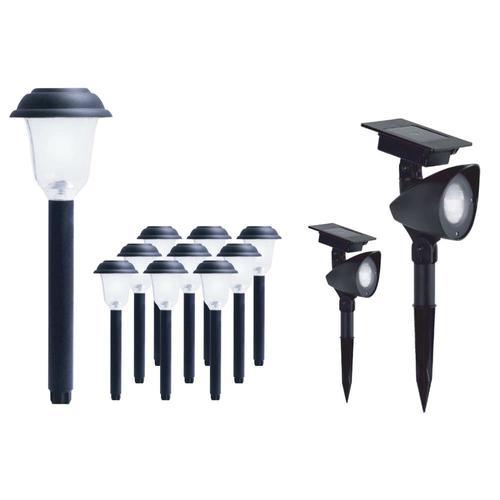 Yards & Beyond Standard (1.2-Lumen) Black Solar Integrated LED Path Light Kit