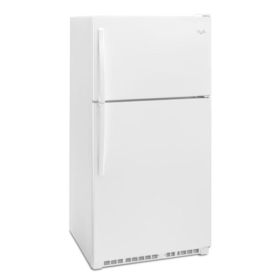 Whirlpool 20.5-cu ft Top-Freezer Refrigerator with Optional Ice Maker Kit- White