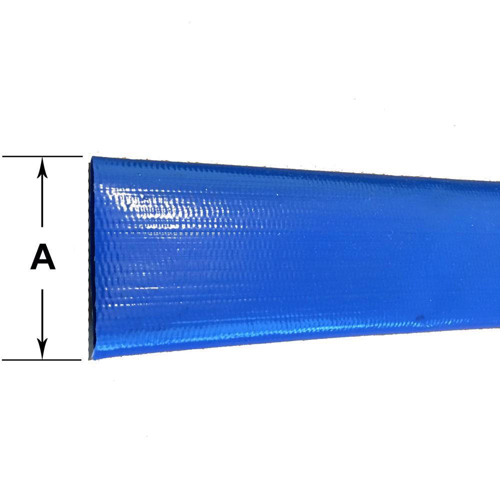 8 in. Dia x 50 ft. Blue 4 Bar Heavy-Duty Reinforced PVC Lay Flat Discharge and Backwash Hose