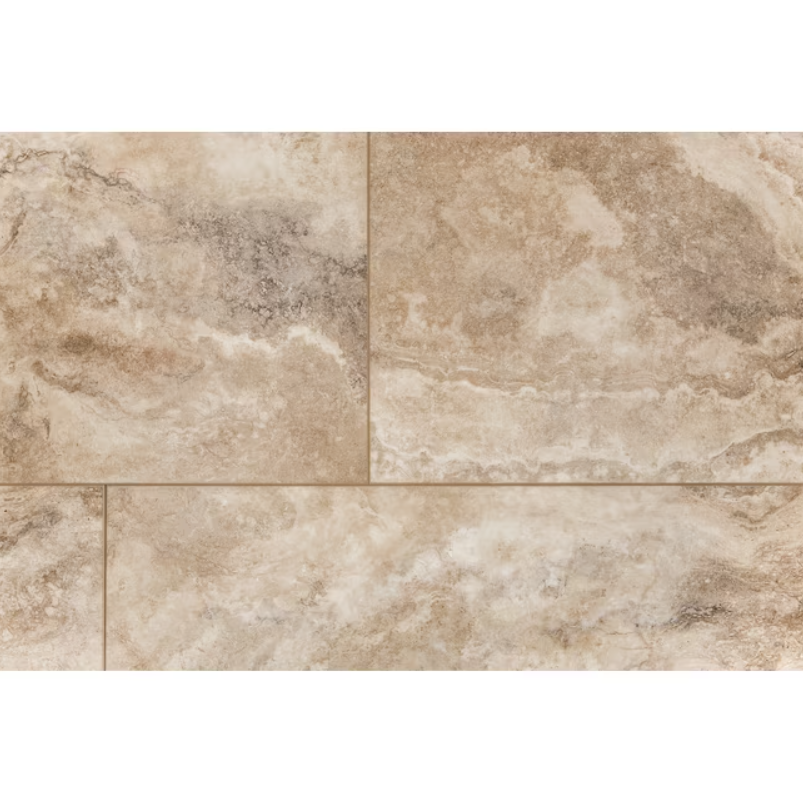 LVP - By COREtec Floors Tivoli Travertine 12-mil x 12-in W x 24-in L Water Resistant Interlocking Luxury Vinyl Tile Flooring