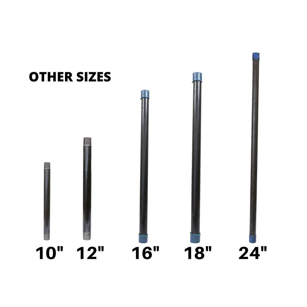 3/4 in. x 24 in. Black Steel Pipe (10-Pack)