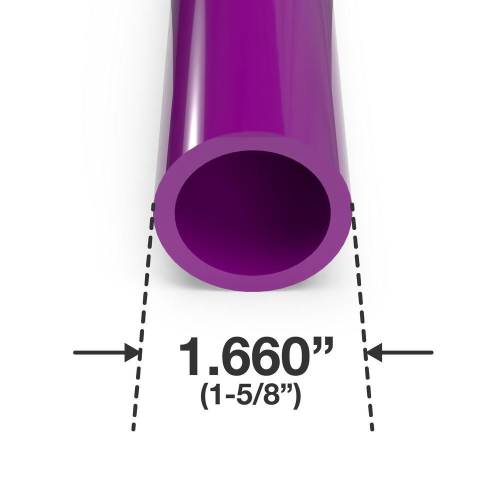 1-1/4 in. x 5 ft. Purple Furniture Grade Schedule 40 PVC Pipe (2-Pack)