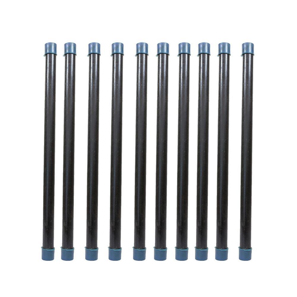 3/4 in. x 24 in. Black Steel Pipe (10-Pack)