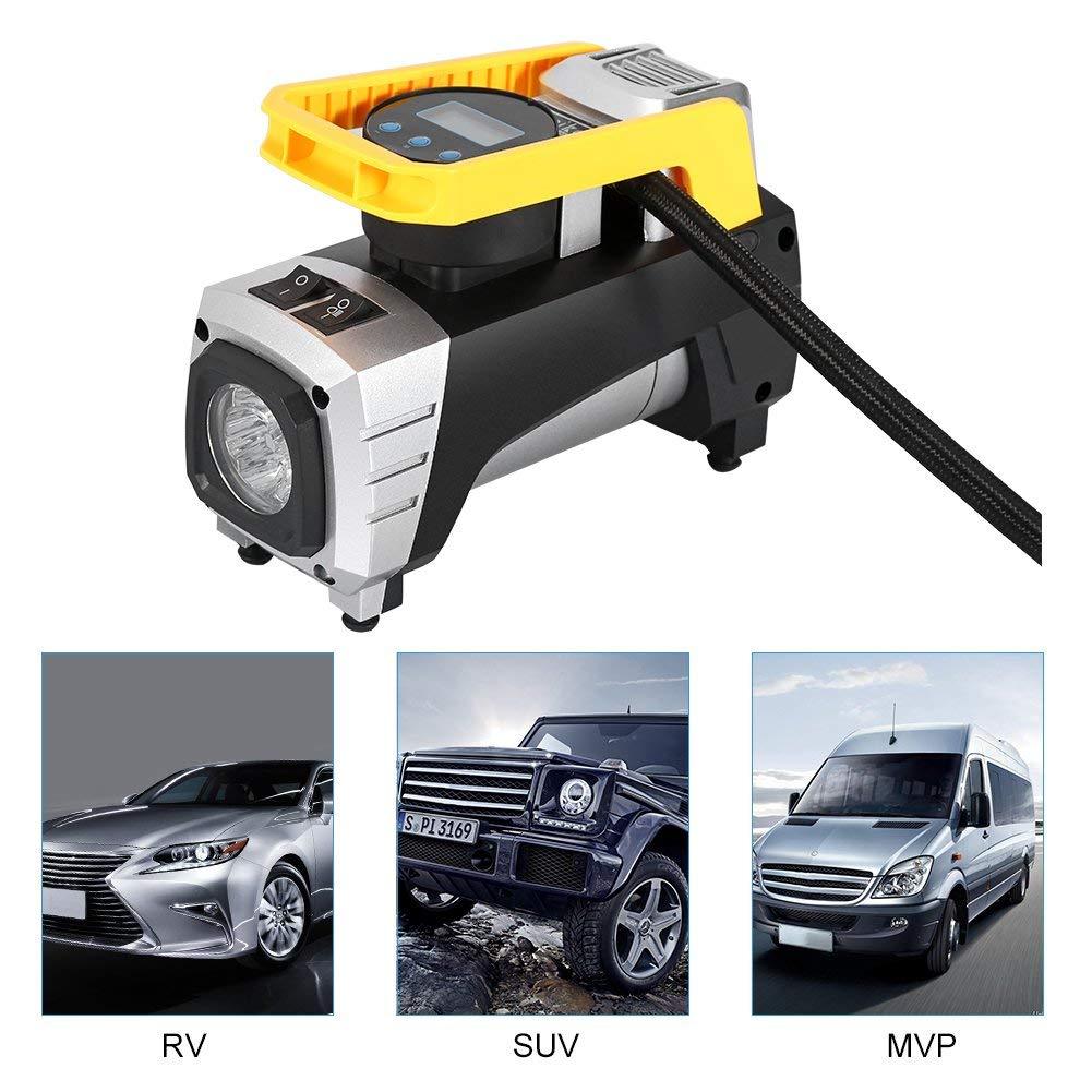 Tbest Air Compressor Pump,Ymiko DC 12V 120W 150 PSI Car Air Pump with Auto Shut Off Gauge Digital Tire Inflator, Air Pump for Car Tire, Truck, Bicycle, RV and Other Inflatables,Air Compressor Pump,Car