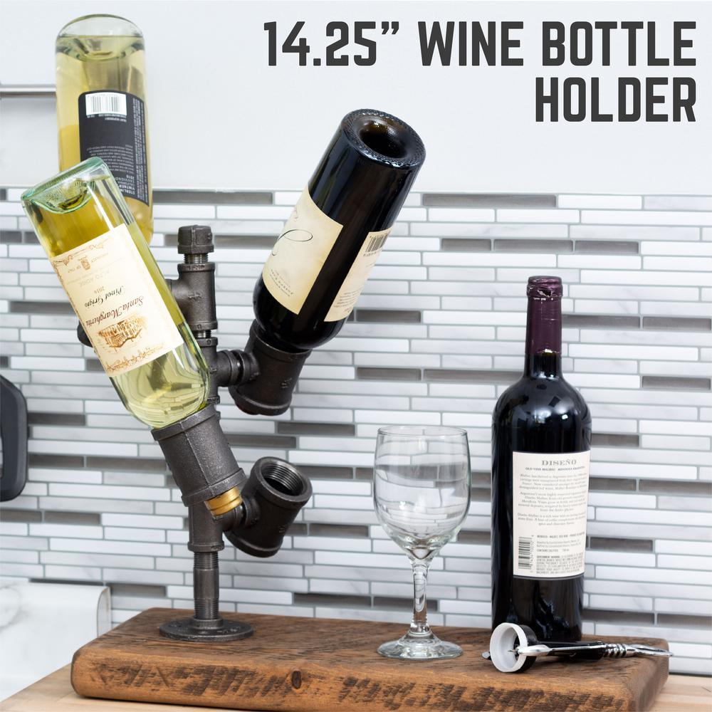 1/2 in. x 13.5 in. H Black Pipe Wine Holder Kit