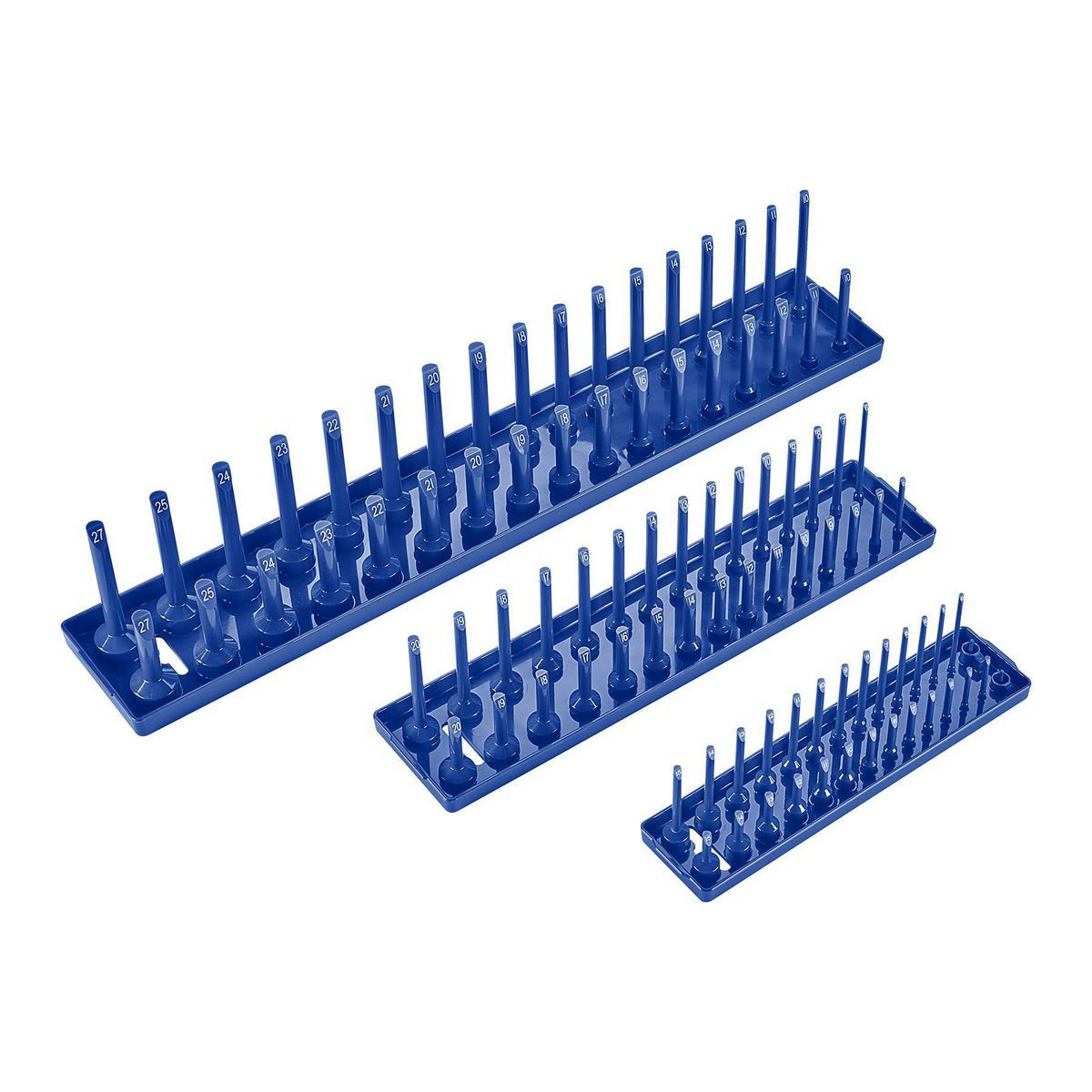 U.S. GENERAL Peg-Type Metric Socket Tray, 3 Piece, Blue