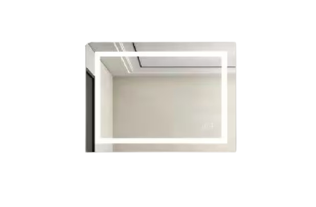 32 in. W x 24 in. H Frameless Rectangular Anti-Fog LED Light Wall Bathroom Vanity Mirror Dimmable Bright