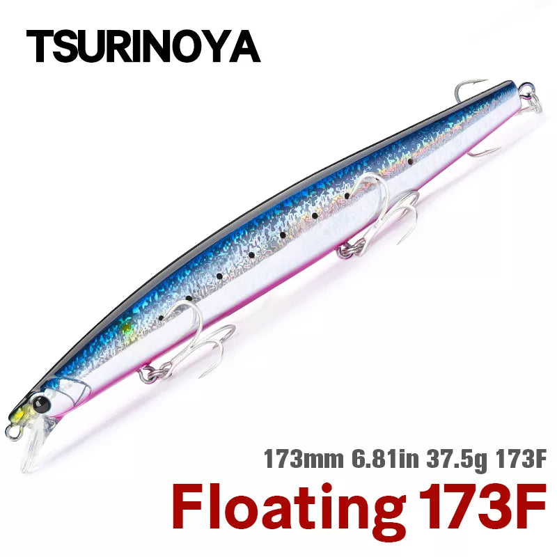 TSURINOYA 173F Floating Minnow STINGER Hard Baits