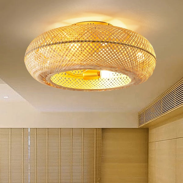 Bamboo Ceiling Fan With Light