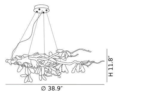 Crushed Natural Stone Chandelier CAD