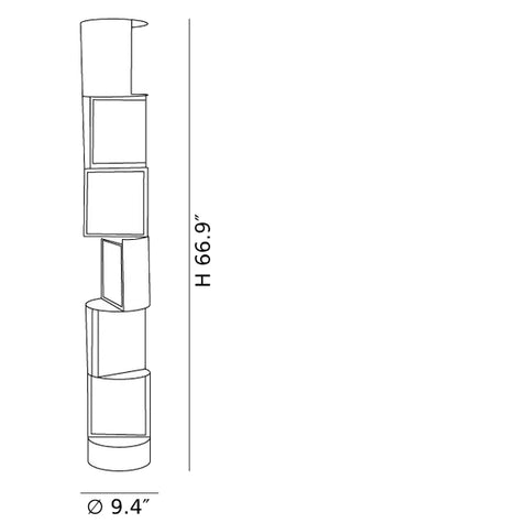 مصباح أرضي نصف أسطواني دوار CAD