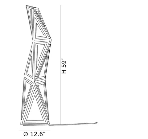 مصباح أرضي مكعب مخروطي CAD