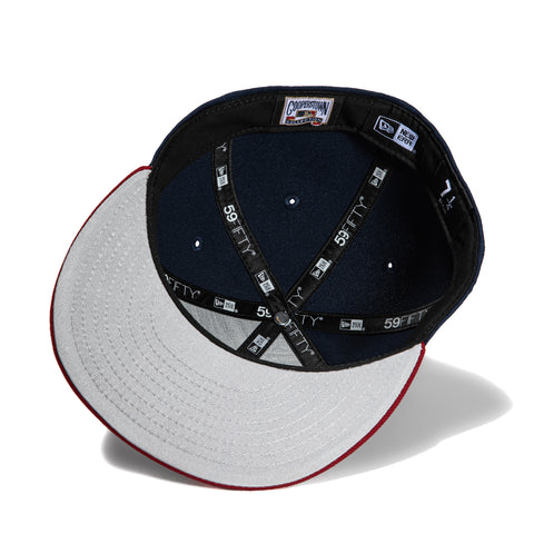 New Era 59Fifty Atlanta Braves 40th Anniversary Word Patch Hat - Navy, Brick, Light Blue