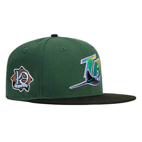 New Era 59Fifty Tampa Bay Rays 10th Anniversary Patch Hat - Green, Black
