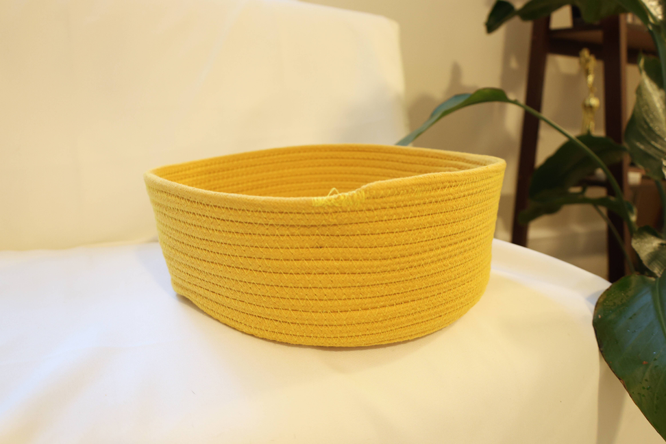 Handmade Sustainable Yellow Cotton Rope Basket