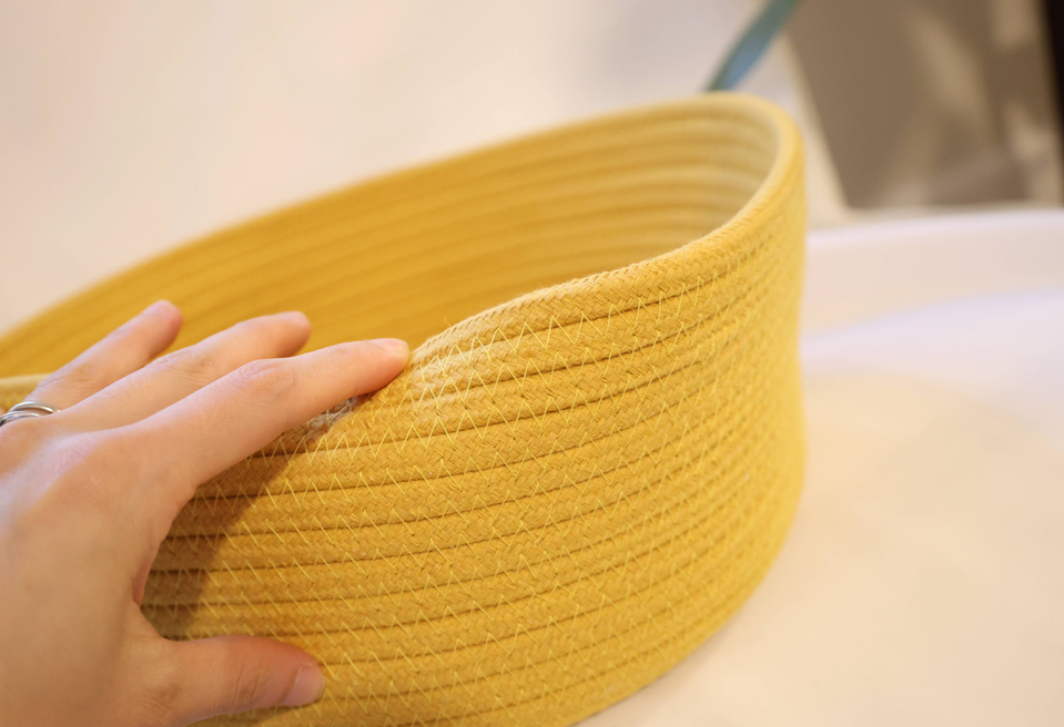 Handmade Sustainable Yellow Cotton Rope Basket